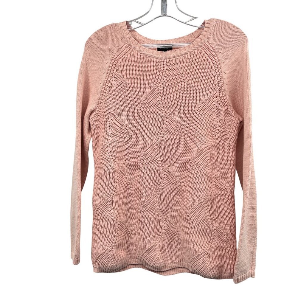 Talbots Womens Tight Knit Sweater Pullover Long Sleeve Pink Size Small